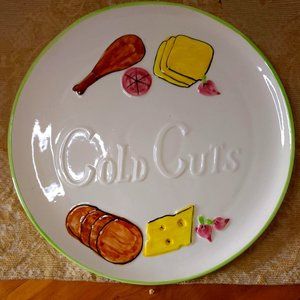 Vintage Dinnerware 1976 Maurice Ceramics California Large Cold Cuts Plate